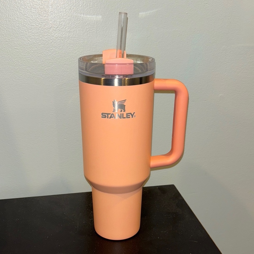 Stanley Peach Tumbler with Straw